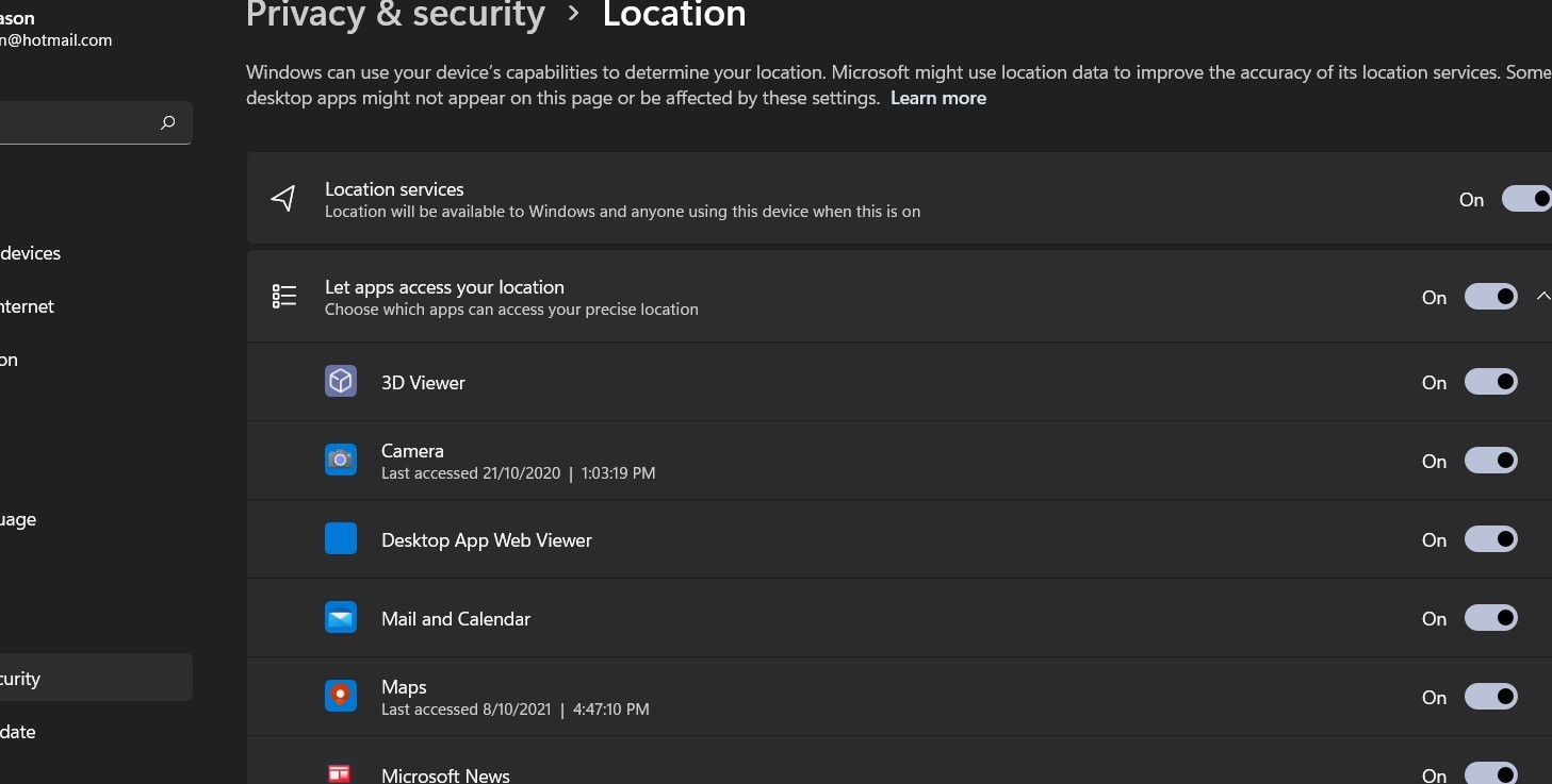 HP Spectre, Windows 11; Find My device and Location does not work ...