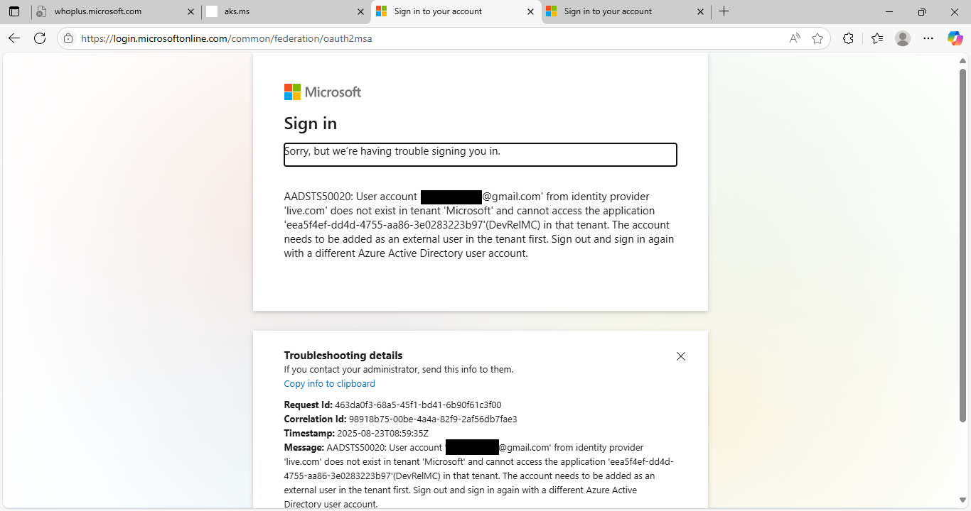 Unable to Log in to https://sitehelp.microsoft.com with My Email ...