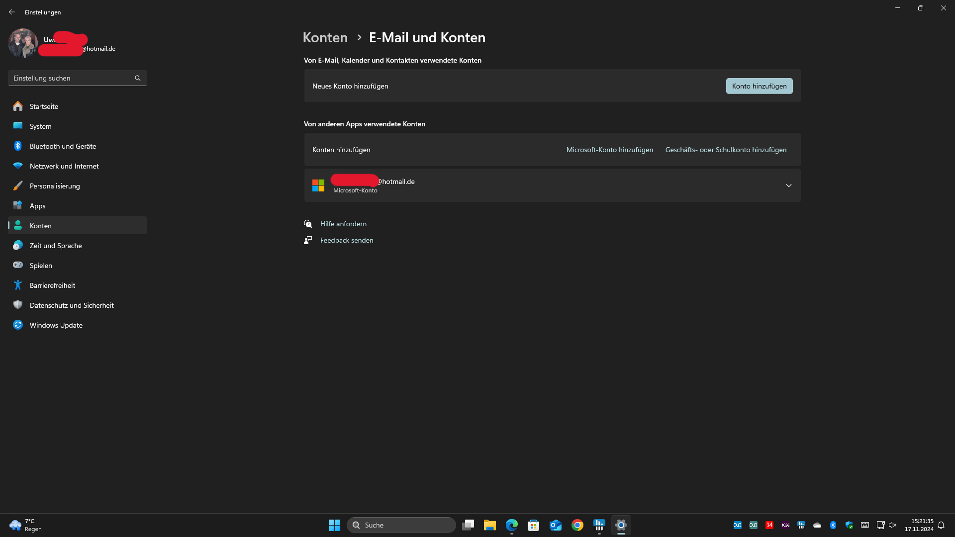 RAM WIRD IM MICROSOFT KONTO UNTER GER TEDETAILS NICHT KORREKT visual data 2