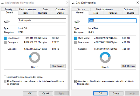 shown storage space usage is not the really used storage amount ...