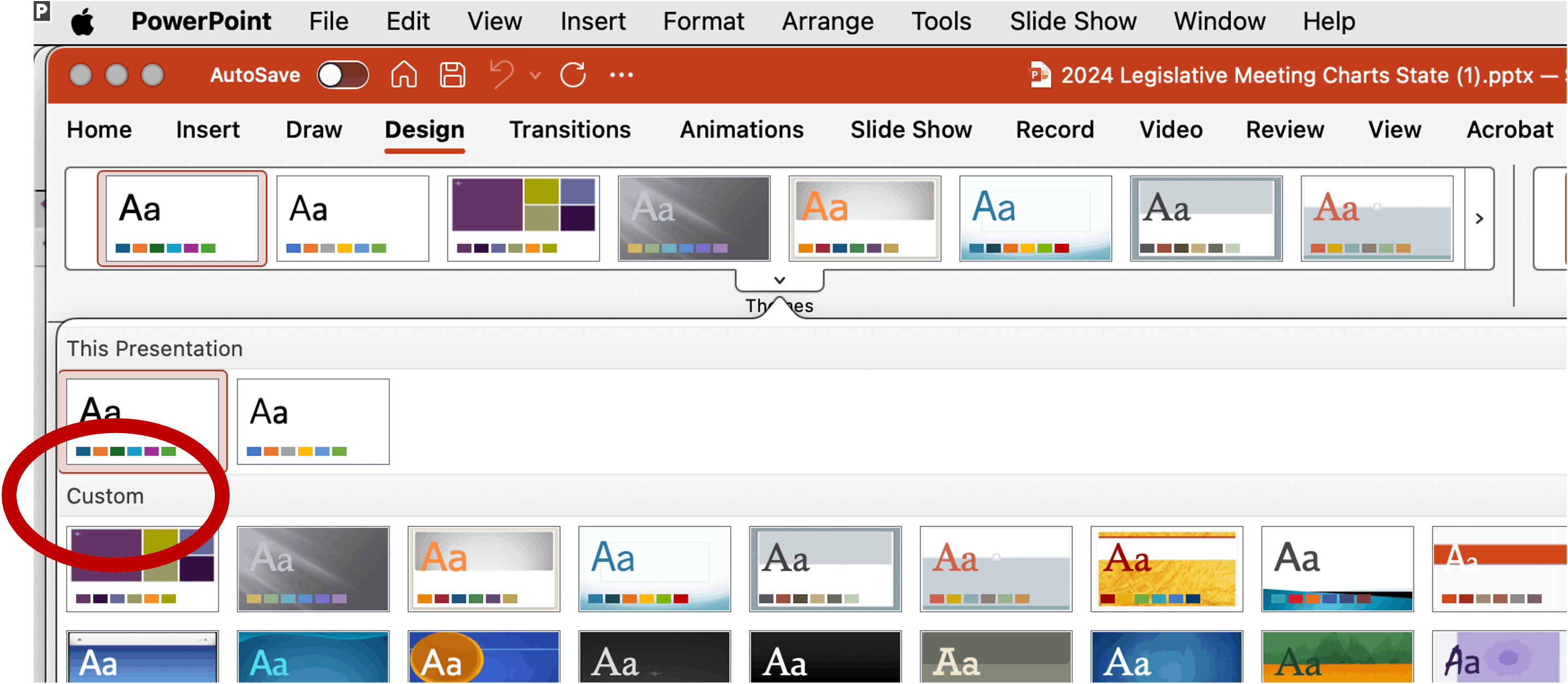 Powerpoint not letting me choose a slide style within the slide master ...