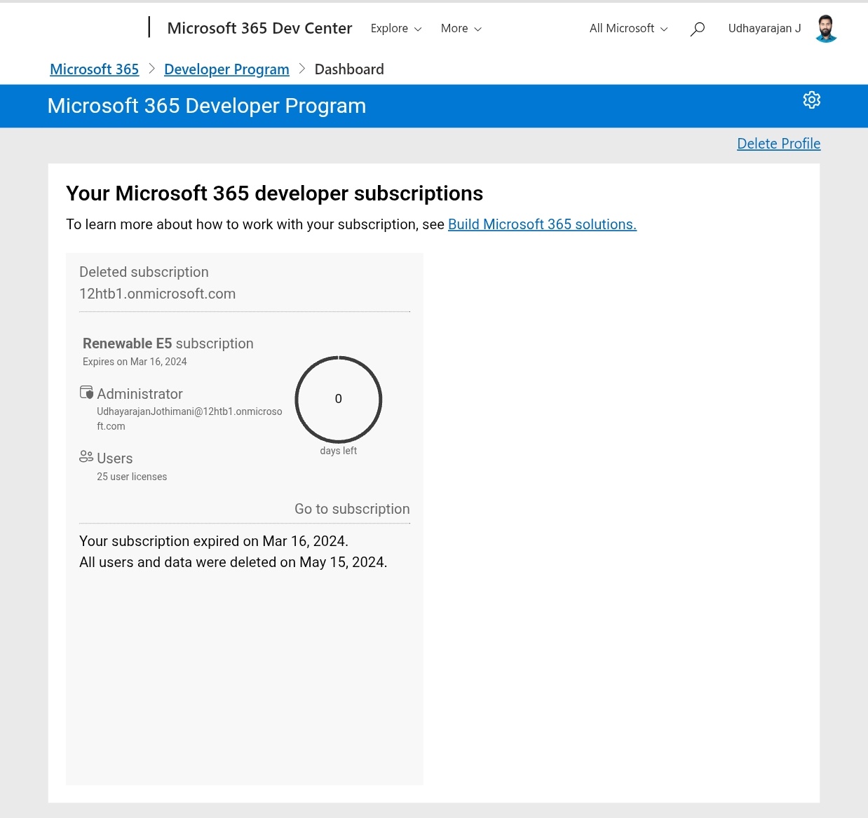 Unable to renew my MS365 Developer subscription. - Microsoft Q&A