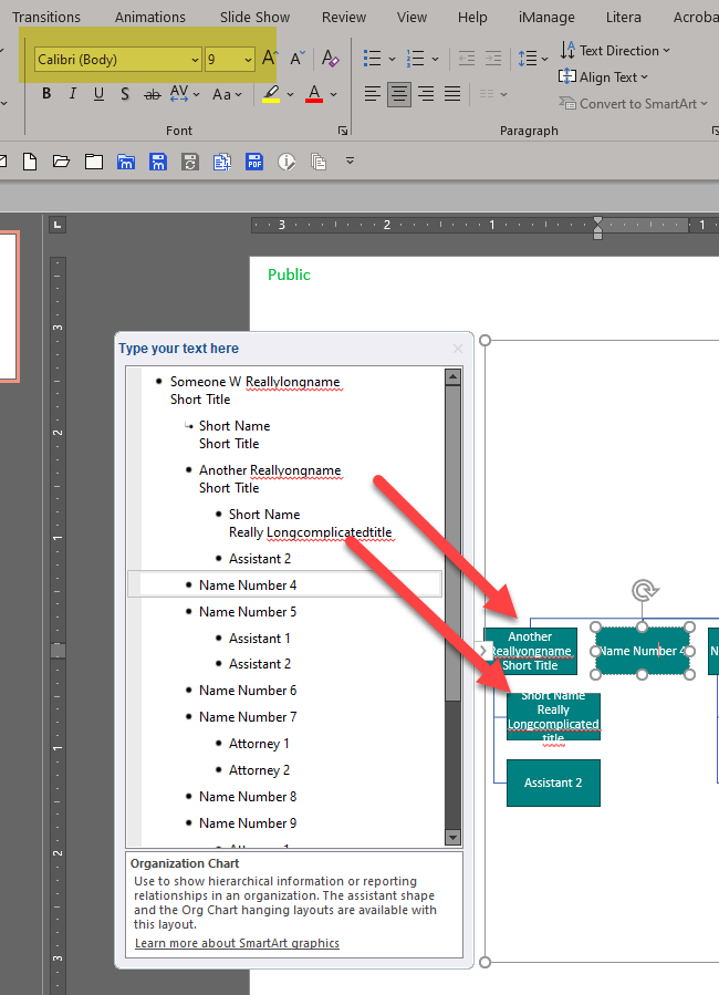 PPT Org Chart SmartArt Not Allowing Resize Shape to Fit Text