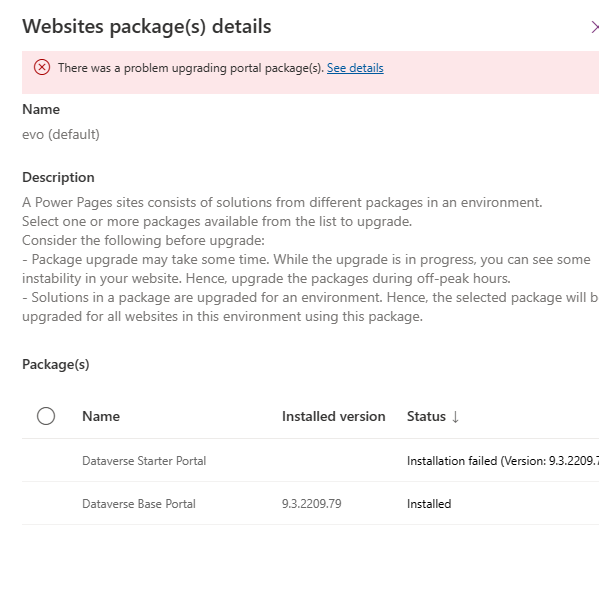 my powerpages website keep failed to provisioning - Microsoft Q&A