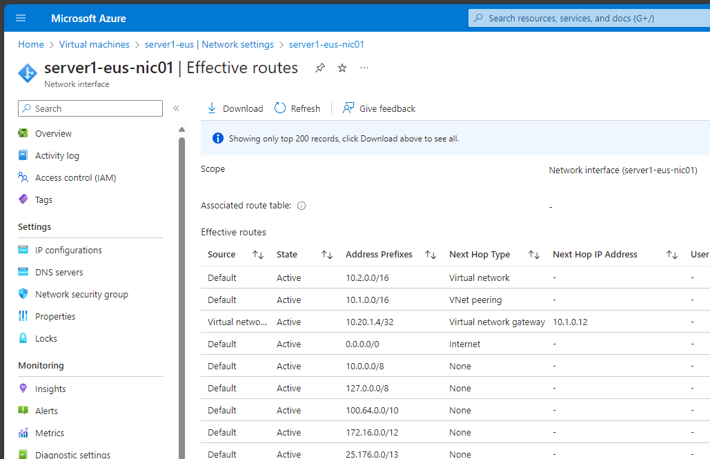 Can Only Ping After Setting up Azure VWAN VPN NAT - Microsoft Q&A