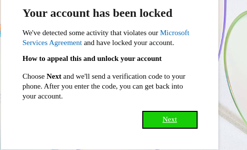 My microsoft account got locked and im on bangladesh so my number ...