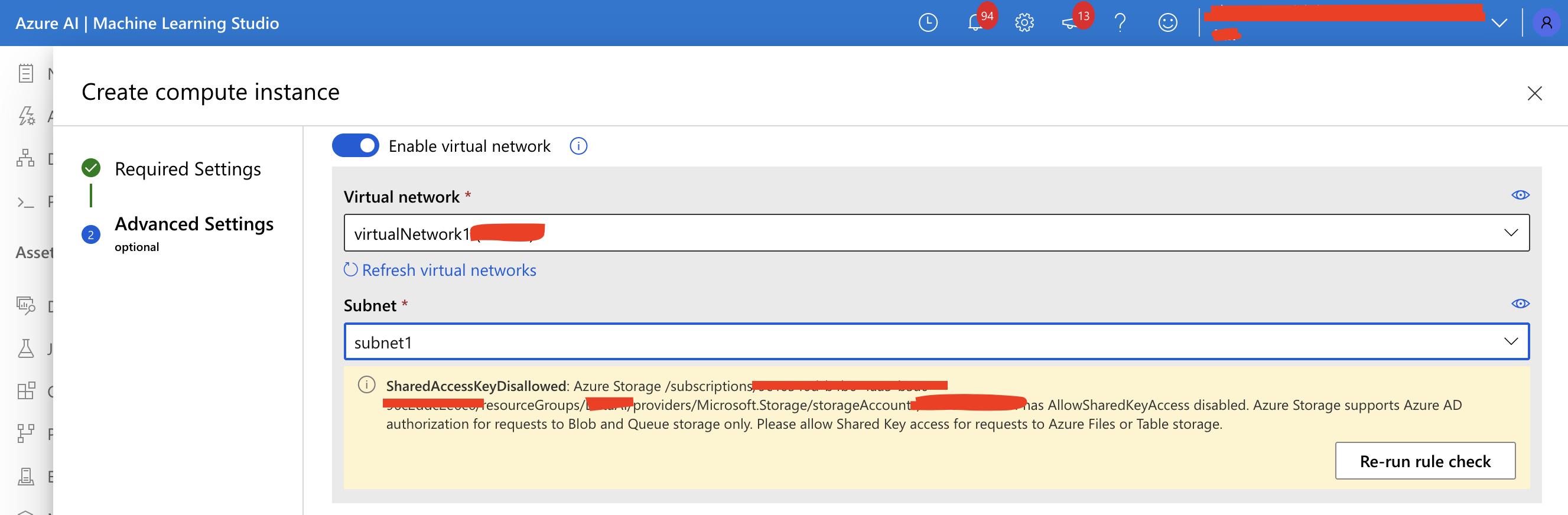 allow Shared Key access