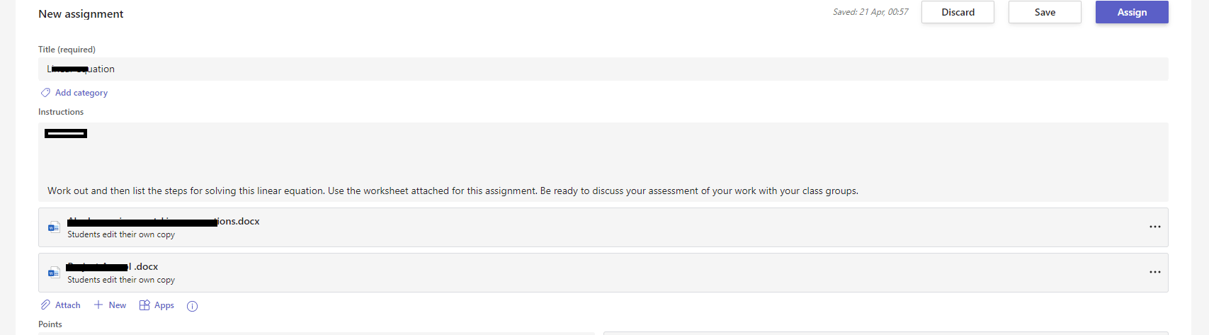 Teams assignment attachment error - Microsoft Q&A