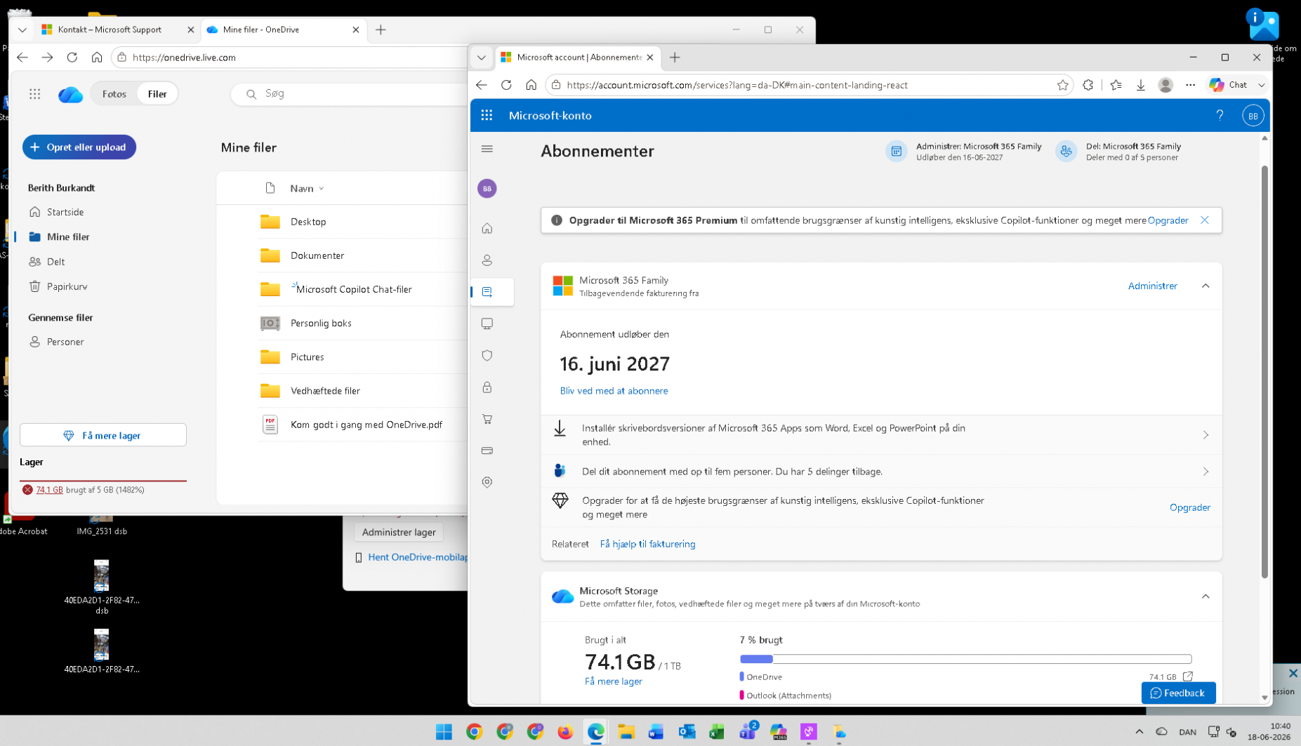 OneDrive storage error