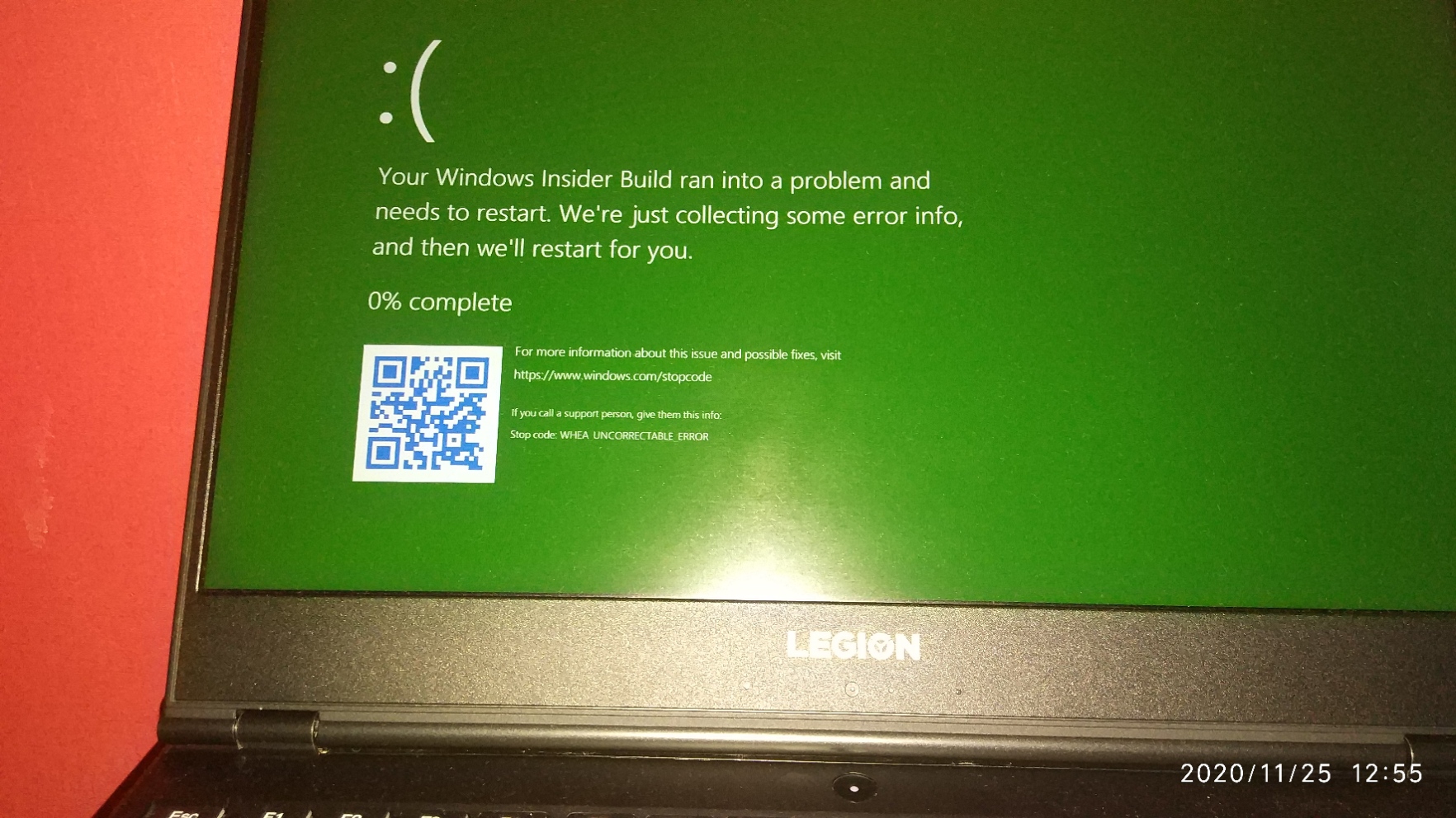 green stop code whea_uncorrectable_error and no ssd detected on ...