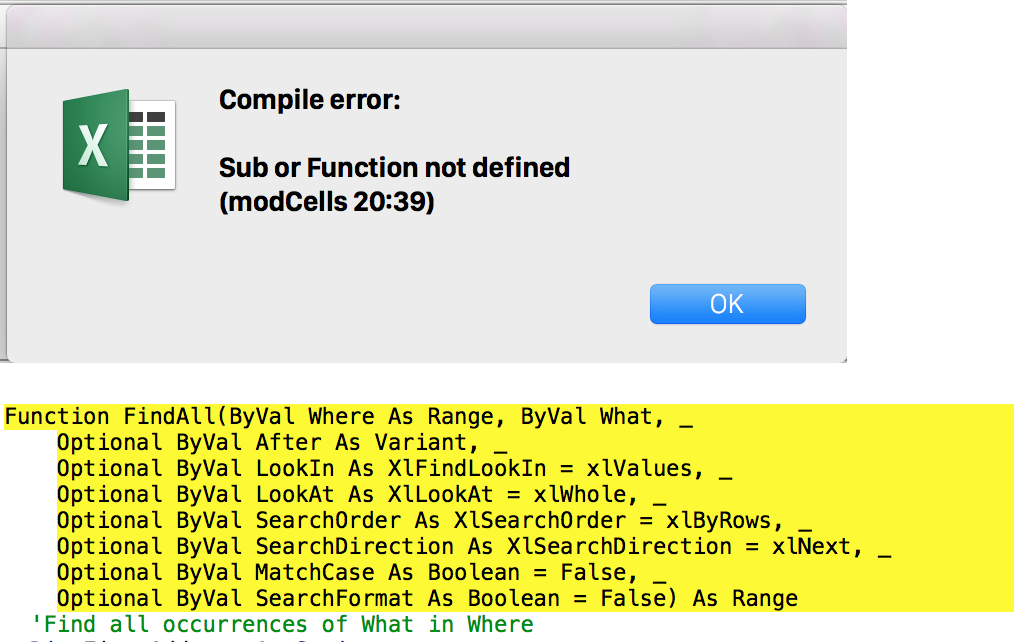 Code compatibility Windows vs. Mac of usual Excel / VBA methods ...
