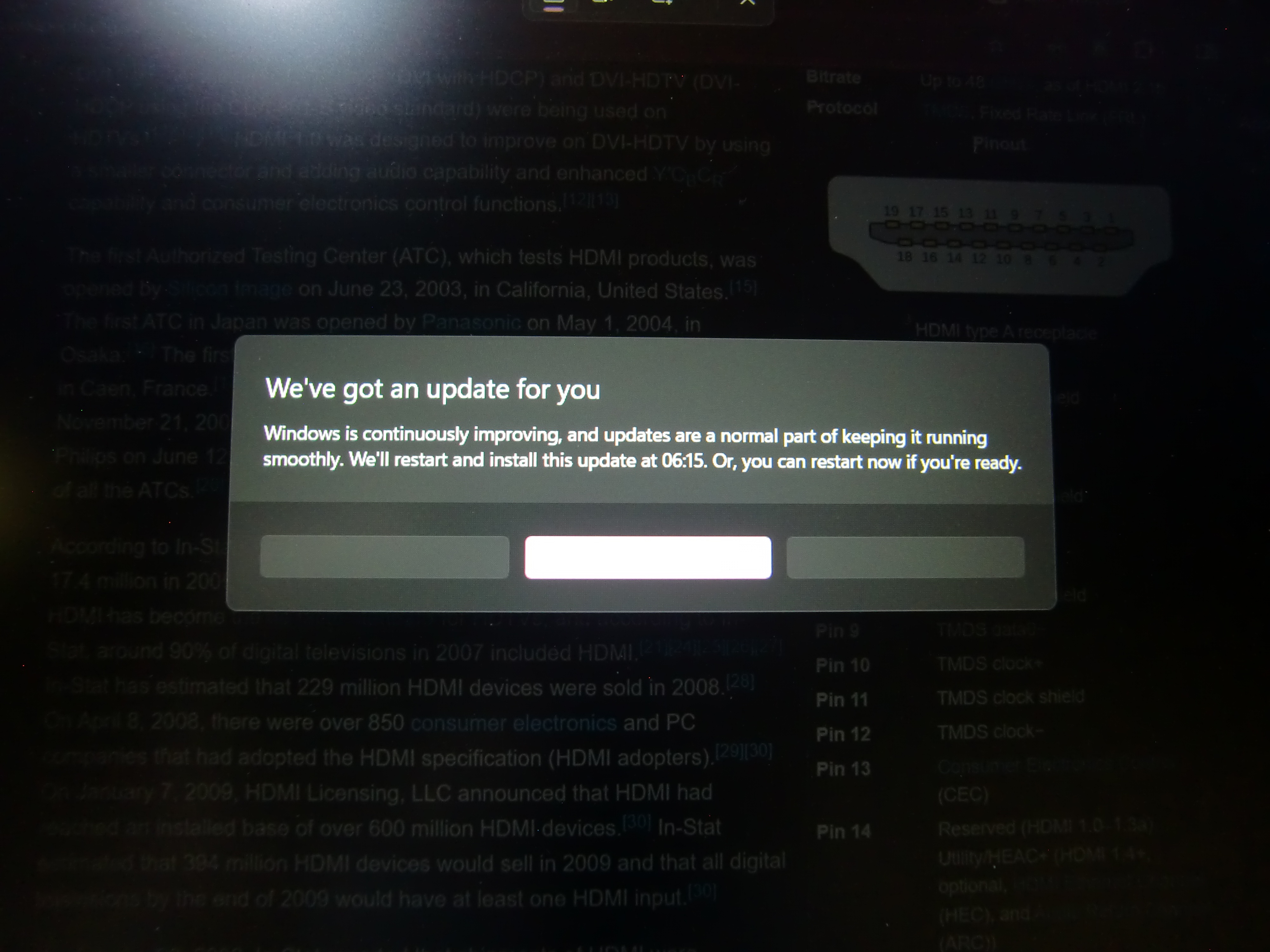 Windows 11: Mysterious update prompt with empty buttons - Microsoft Q&A