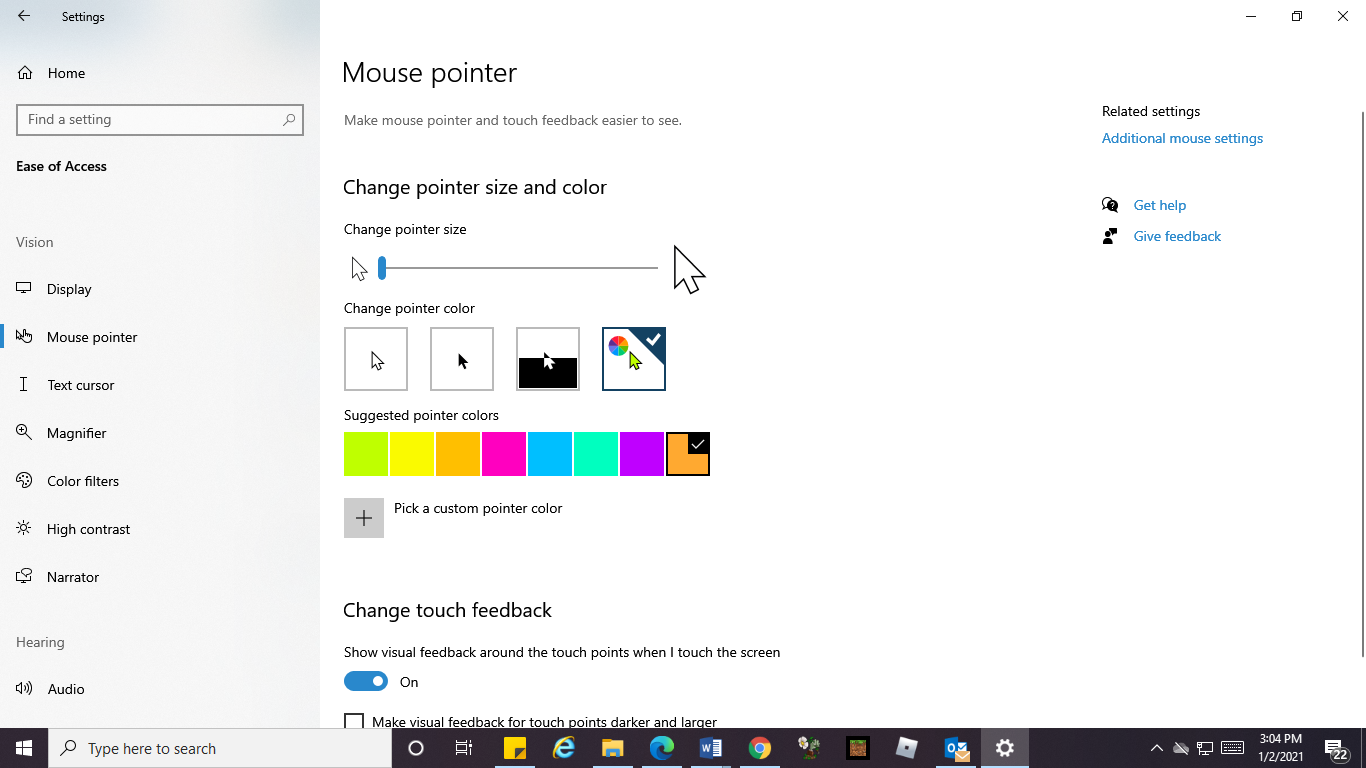 Mouse color changer not working. - Microsoft Q&A