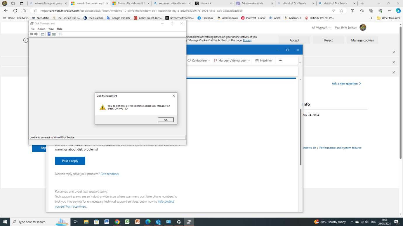 How do I reconnect my D drive? - Microsoft Q&A