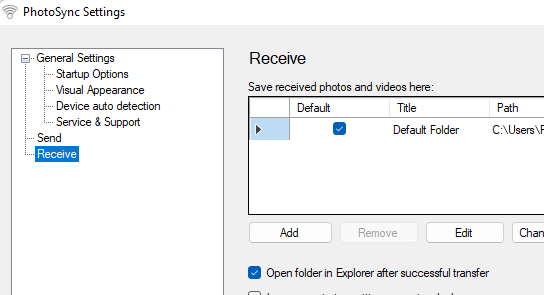 WiFi file transfer to PC opens file explorer - How to have it not ...