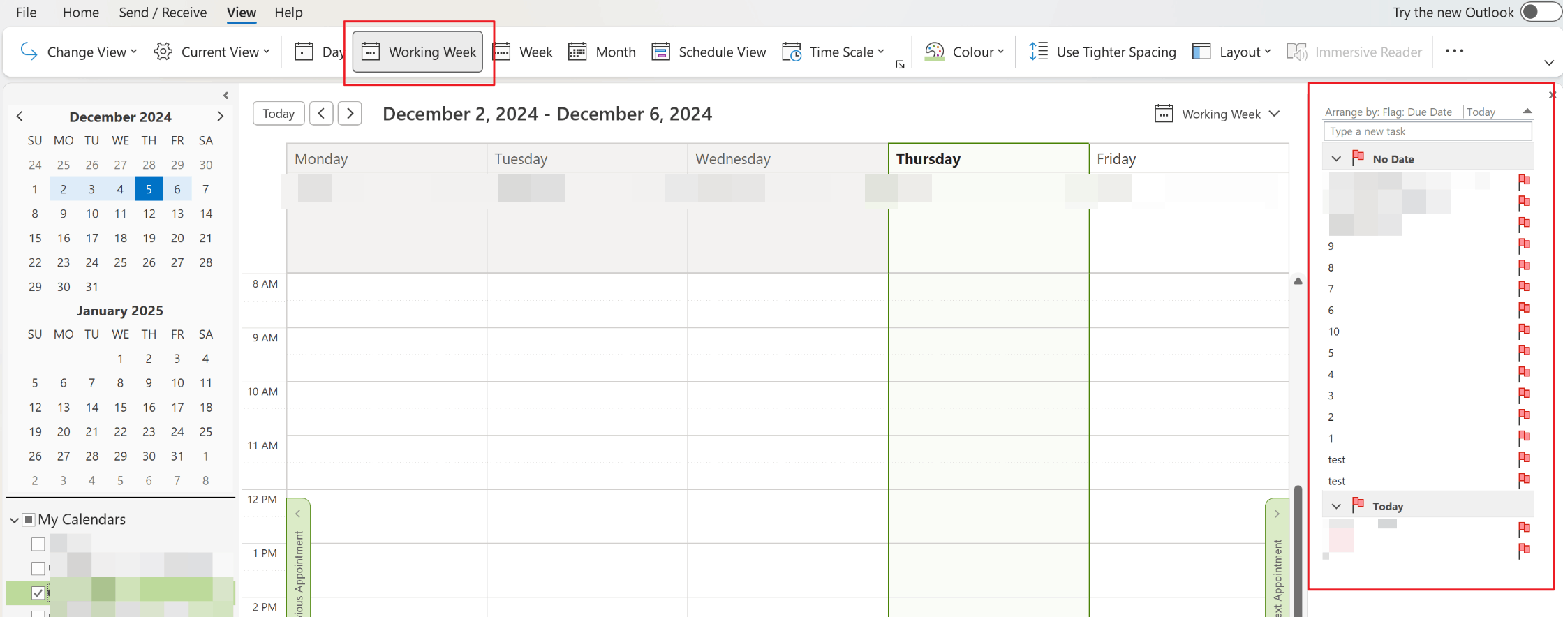 Outlook: I want to see my tasks arranged in my work-week calendar at ...