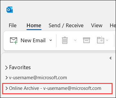 Mailbox selection pane