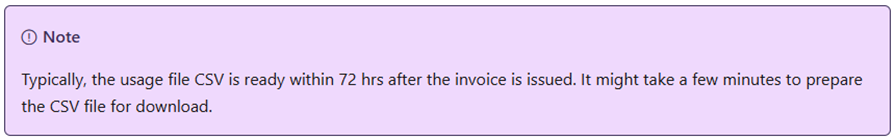 Unable to download usage file for invoice - Microsoft Q&A