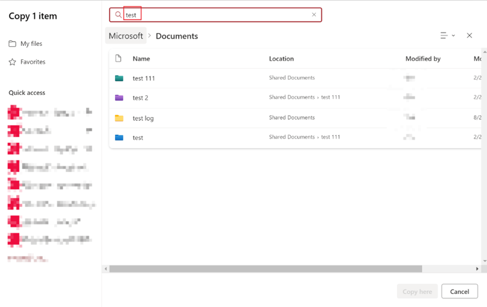 Using SharePoint online - moving or copying files - cannot type in ...