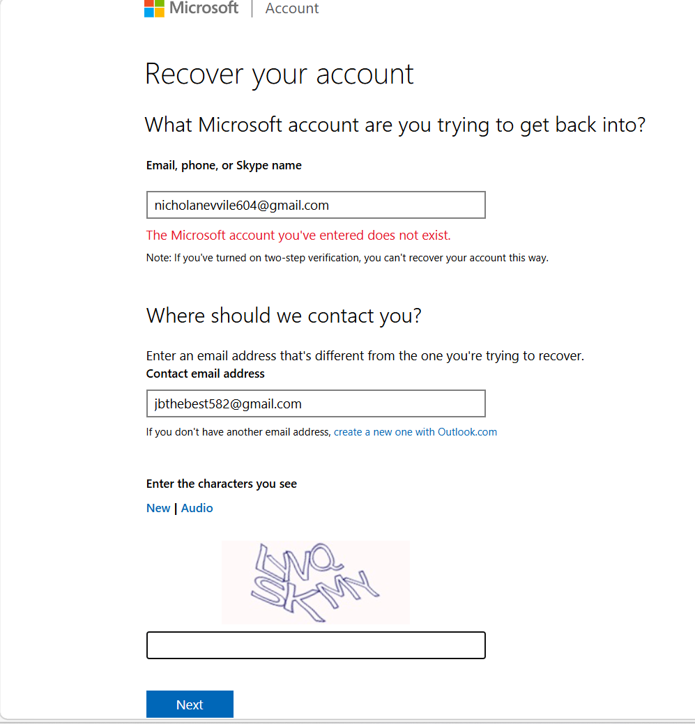 Account Compromised. Original Microsoft account doesn't exist ...
