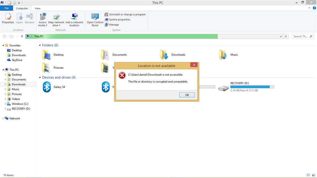 Cant Access my Downloads folder (Windows 8.1) - Microsoft Q&A