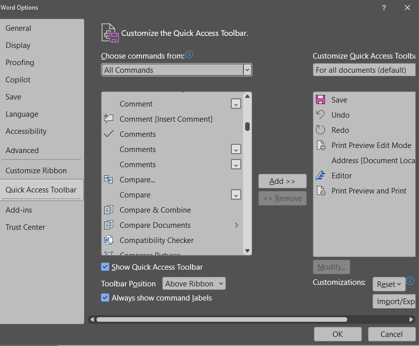 I'm using Microsoft 365 but there is no compare group under review tab ...