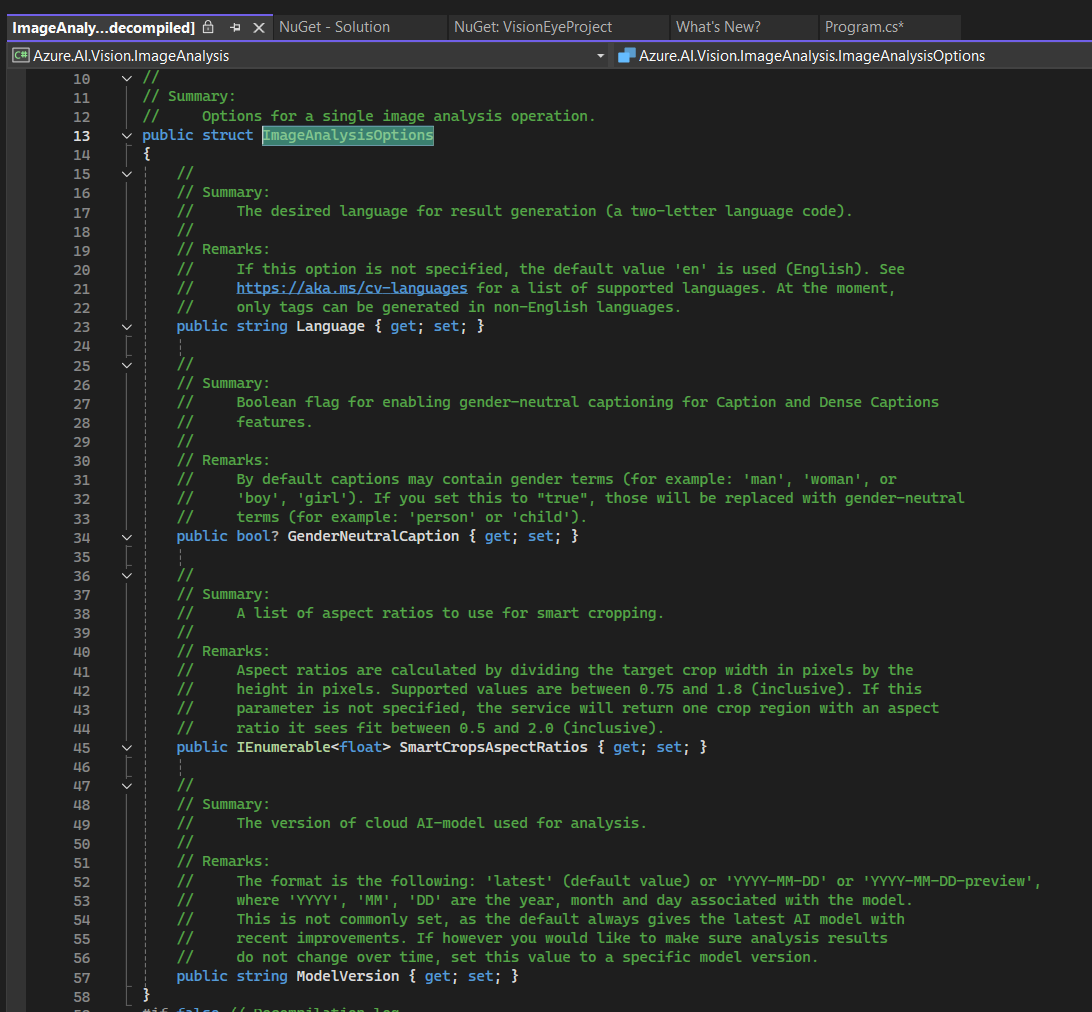 Unable to use Custom Vision Model with latest library "Azure.AI.Vision ...