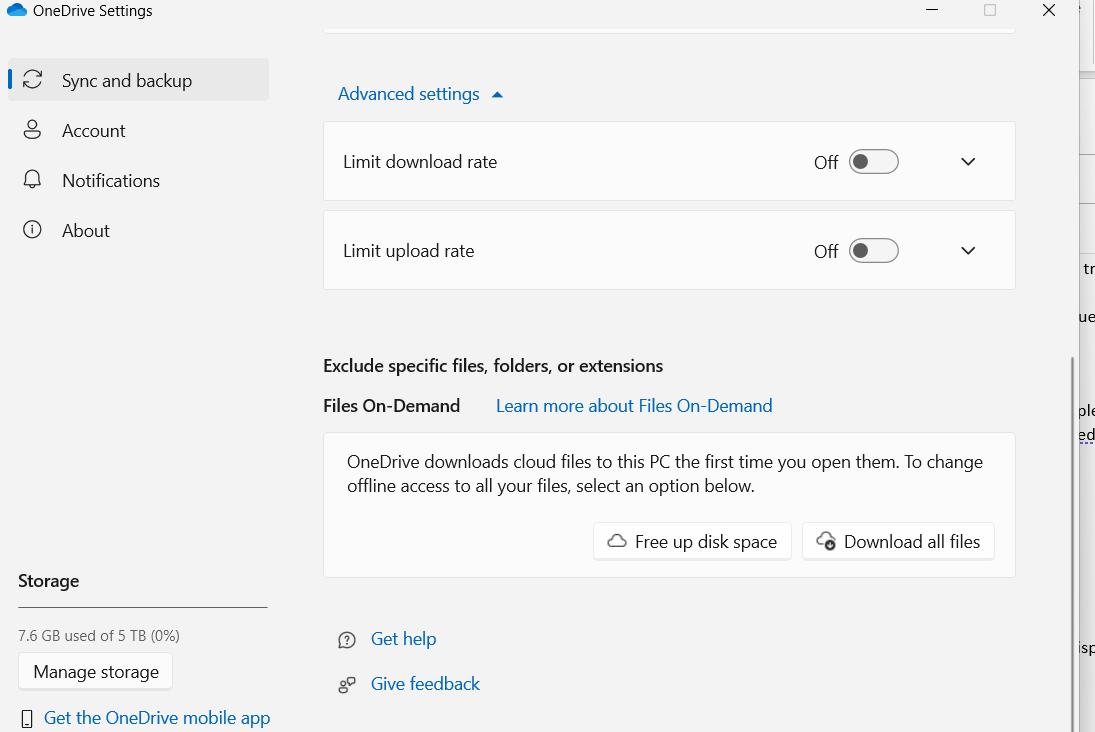 Where did the settings that control files on demand go? - Microsoft Q&A