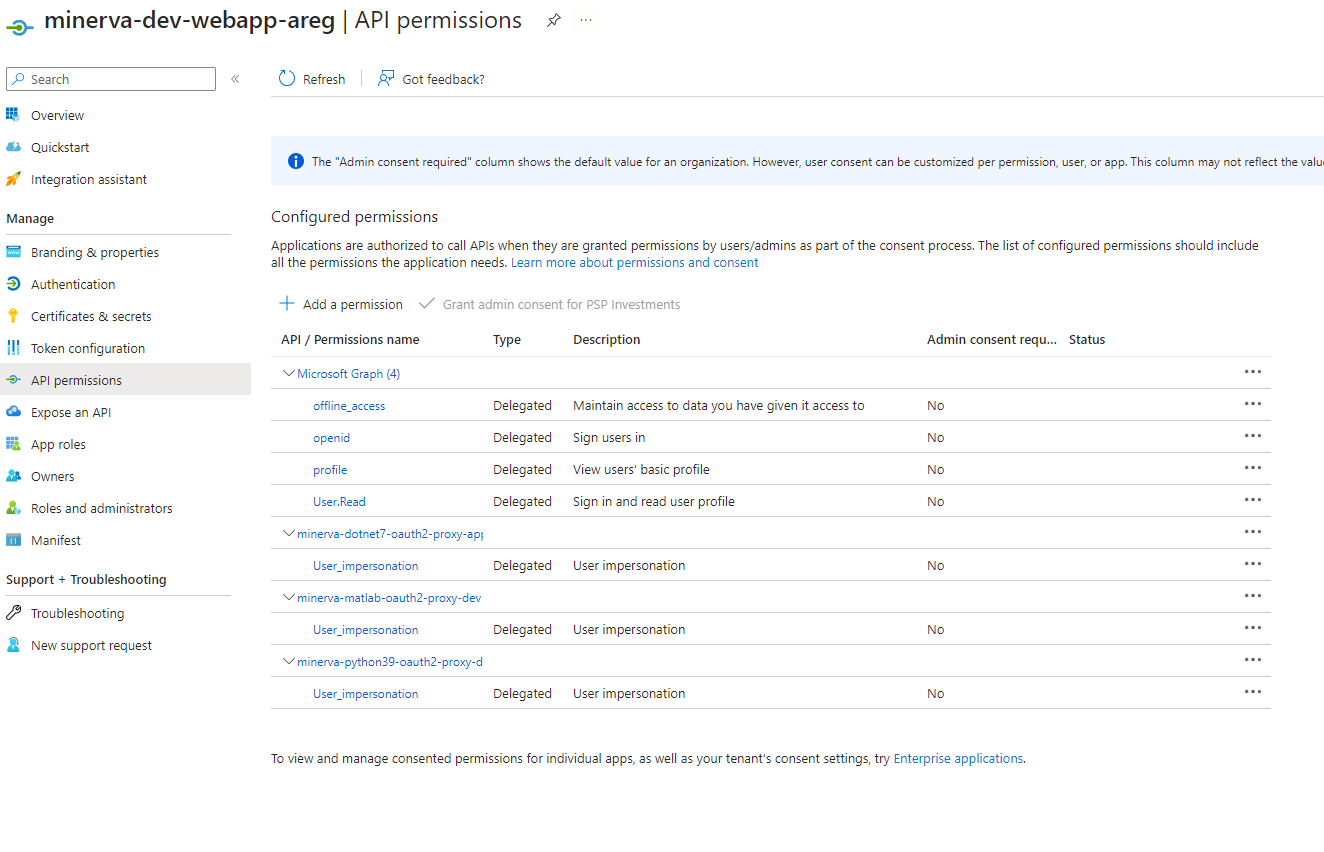 Azure User Impersonation does not work when User/Assignment enable on the Backend App Registration - Microsoft Q&A