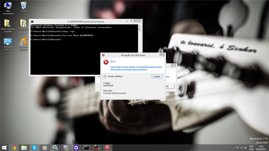 Ativação do Windows 8.1 Erro: 