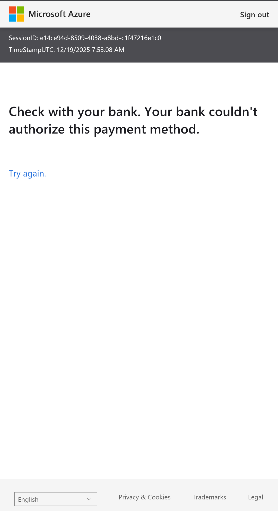 Free trial login issue - Microsoft Q&A