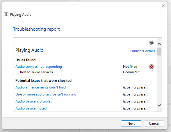 Windows 11 can't switch audio devices on task bar - Microsoft Q&A