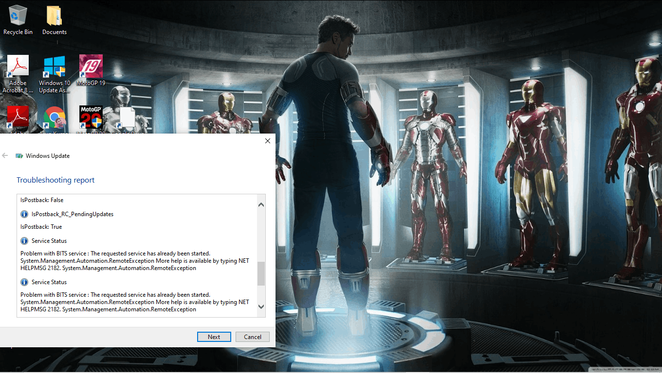 Couldnt update the windows 10 current version 20h2. error code 1058 ...