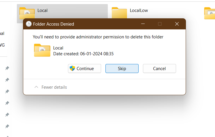 Does windows delete files if I cancel during 