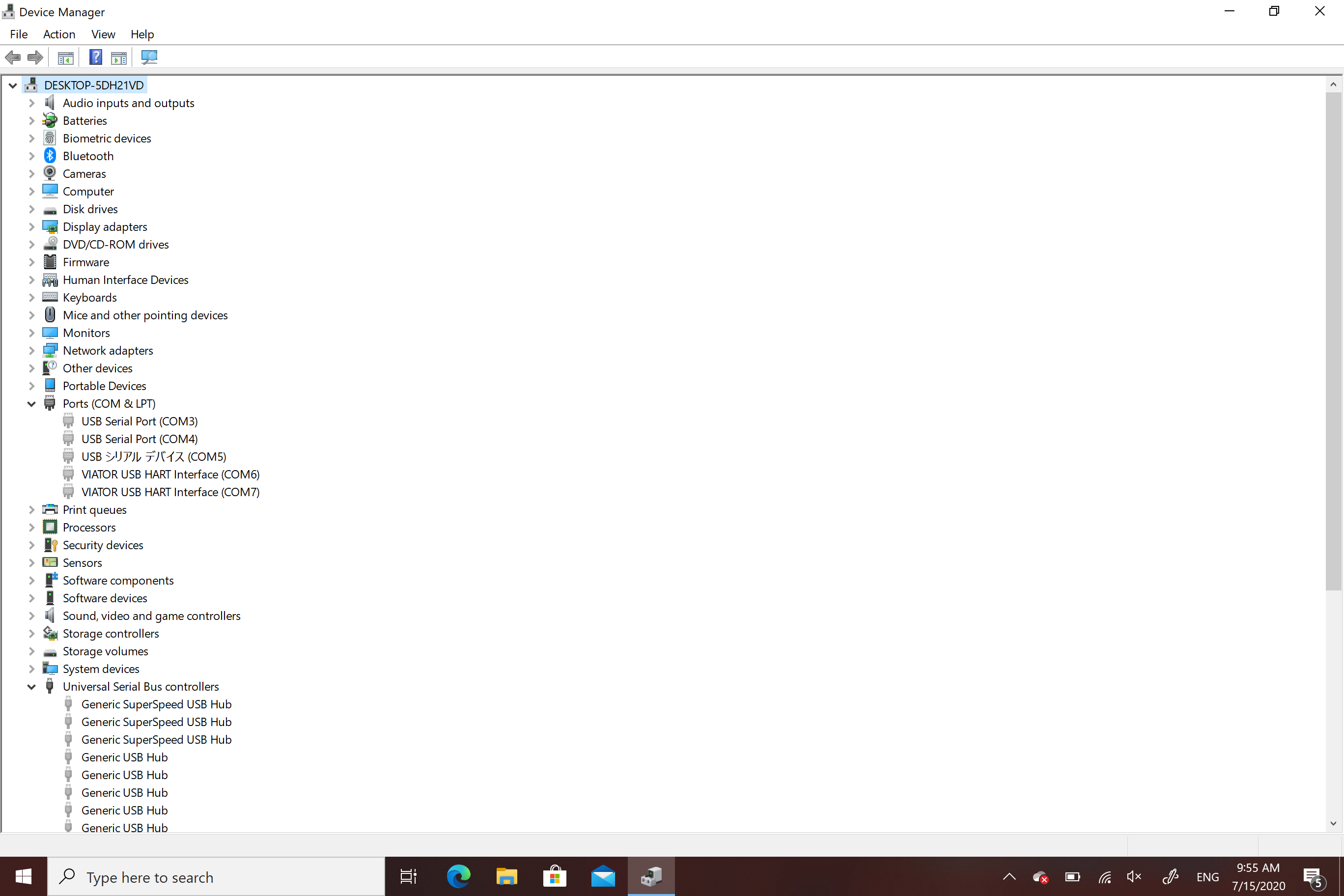 デバイスマネジャーのポート・ドライバー名の表示言語について
