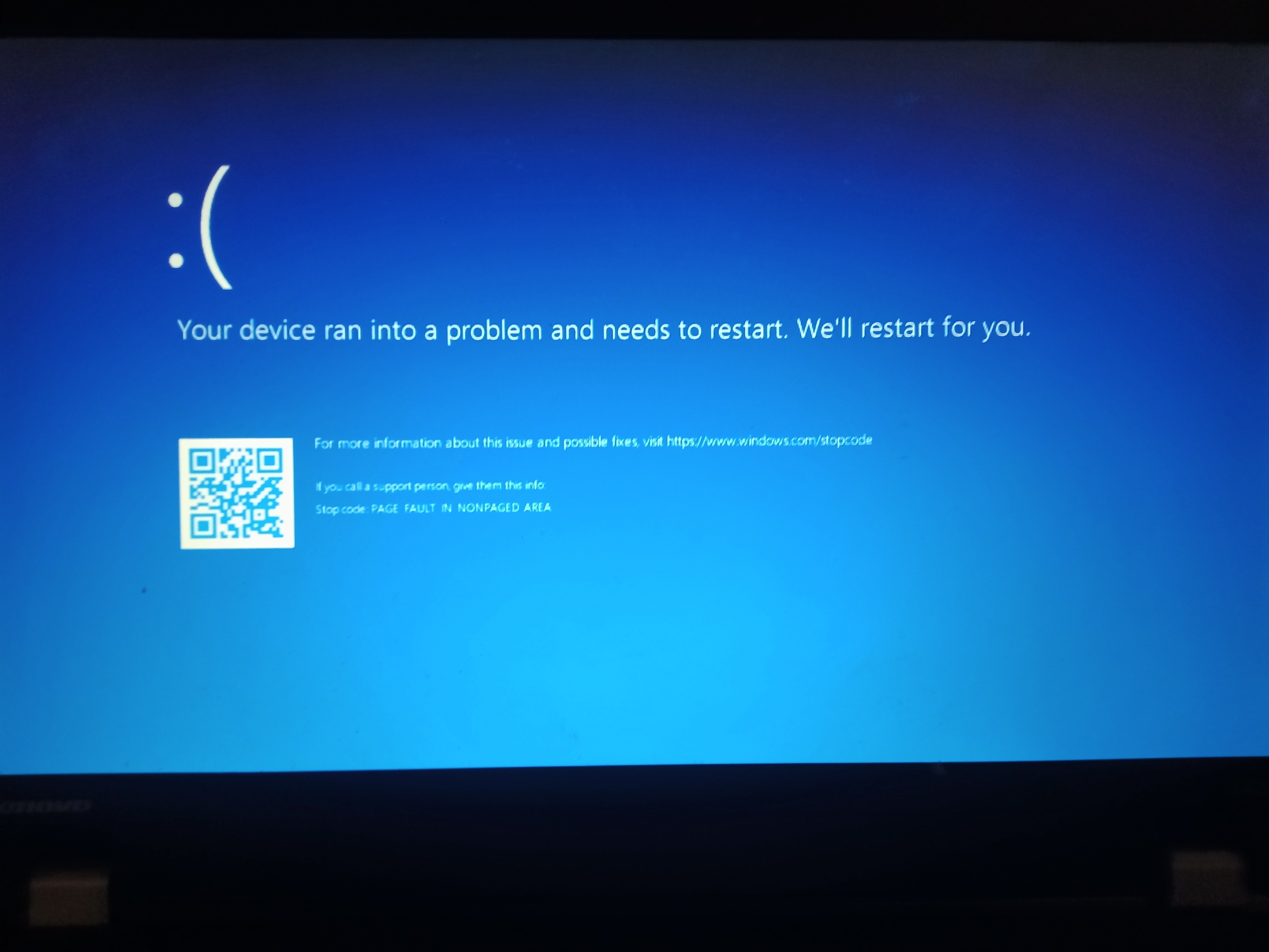 When i start to my laptop this blue screen appears again and again ...