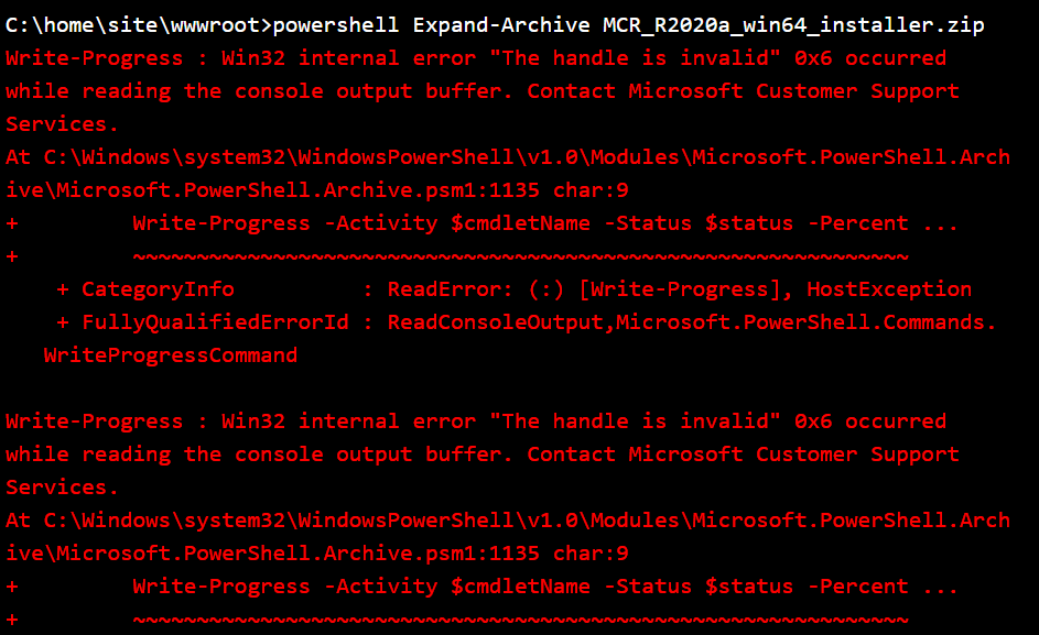 How to install matlab runtime on azure app service microsoft q a