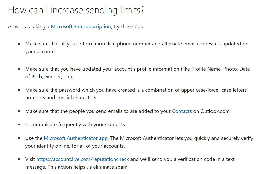 What is the daily email limit with the Outlook email? - Microsoft Q&A