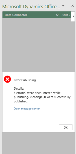 Error while publishing Edit in excel file into the Business central ...