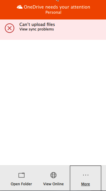 Onedrive for Mac needs your attention, cant upload files View Sync ...