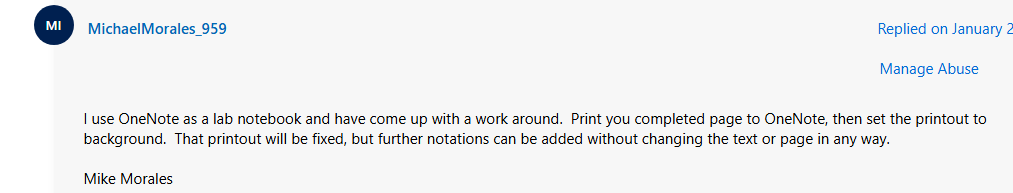 Onenote. Lock page for editing. - Microsoft Q&A