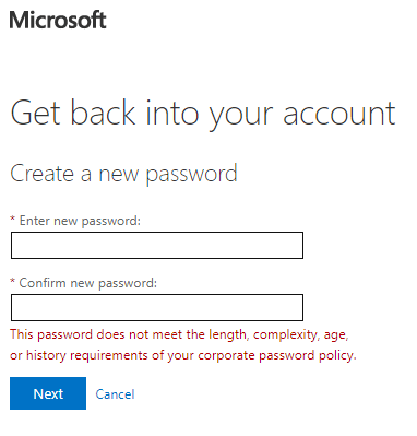 Password Reset Issue - Microsoft Q&A