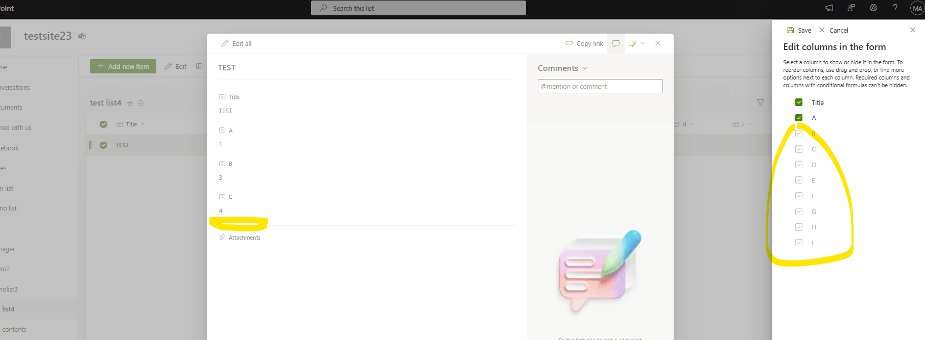 Sharepoint list - conditional formatting works for some columns, but ...