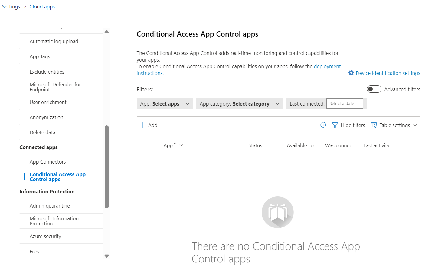 Conditional Access App Control Apps