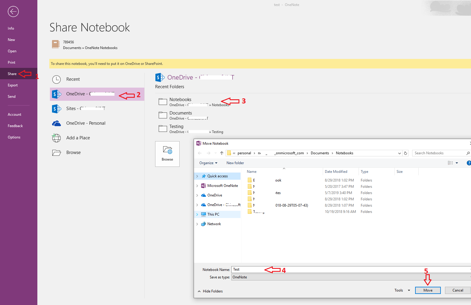 One note and business accounts - Microsoft Q&A