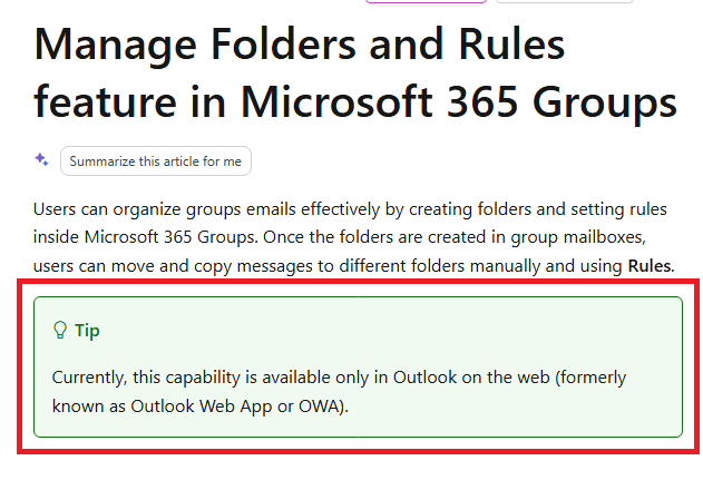 Folders in Email groups not showing - Microsoft Q&A