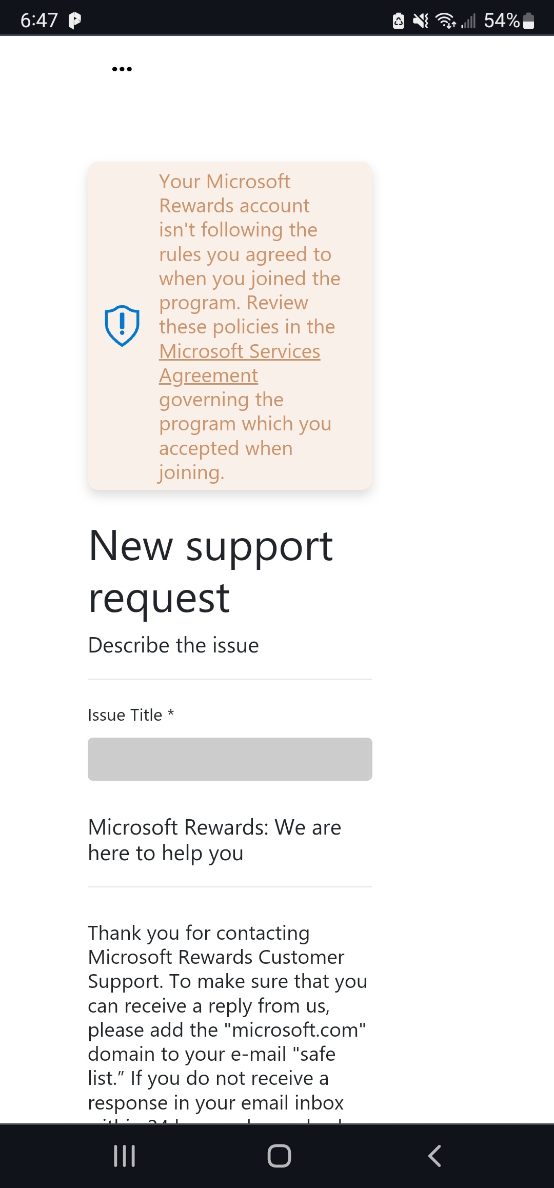 My rewards account has been temporarily restricted for no reason ...