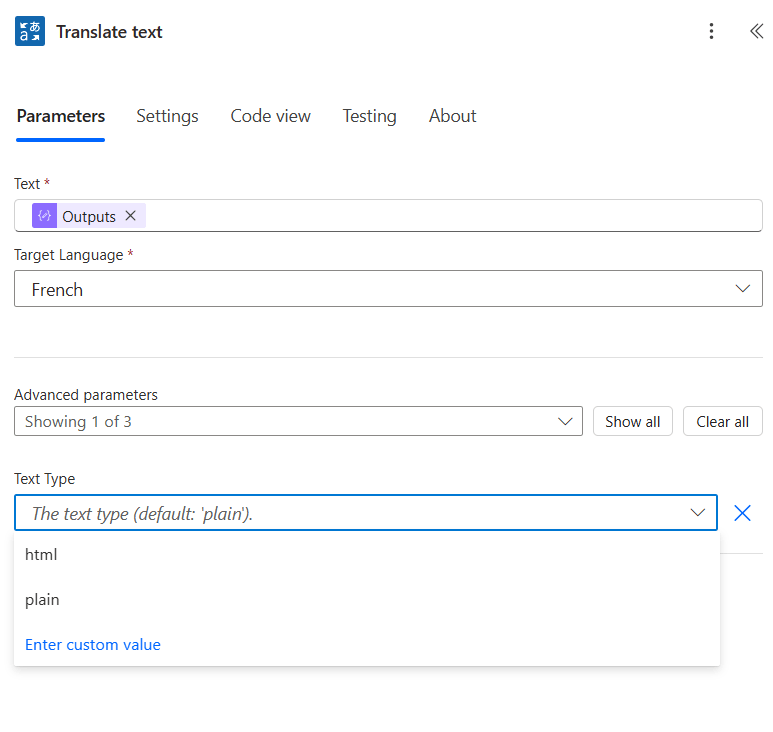 How do I extract a “Translate Text” output into a Word file on Power ...