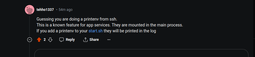 azure-container-app-service-environment-variables-not-inside-container