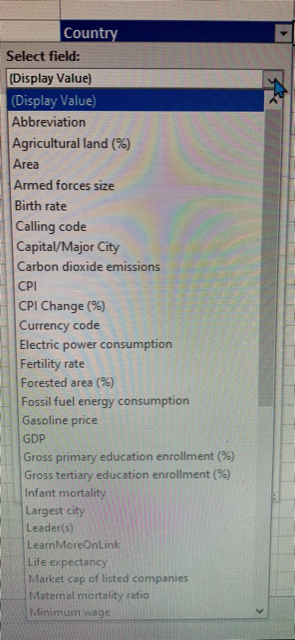 Excel 2016 Geography - Microsoft Q&A